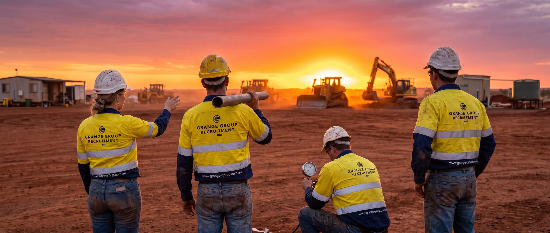 Construction workers on a site in the Northern Territory